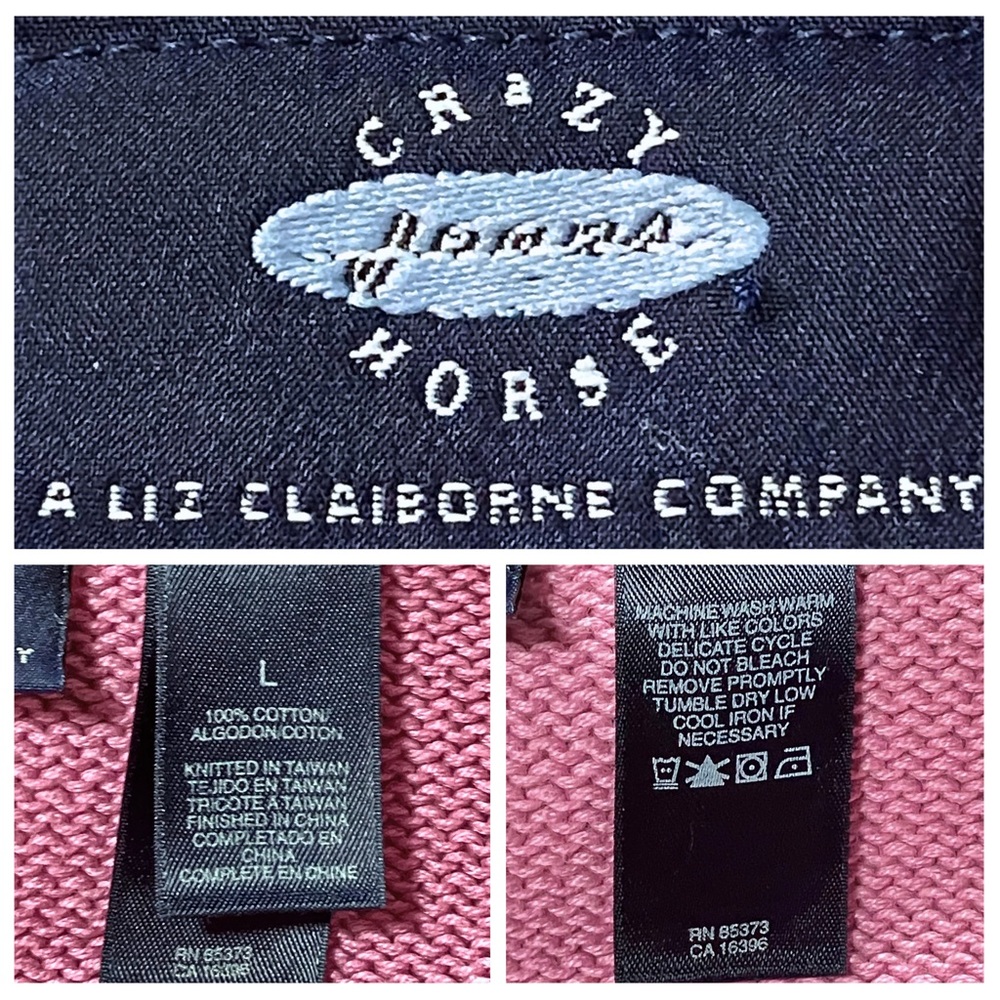 Vintage 90s 100% Cotton Pastel Pink Short Sleeve Sweater M/L Crazy Horse, Preppy - Picture 9 of 9